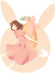  bad_id brown_hair bunny_ears fumiho_(pechi) humiho inaba_tewi pink_eyes rabbit_ears short_hair touhou 