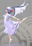  bat_wings blue_hair hat highres remilia_scarlet short_hair tetsu_(6351) tetsu_(fatqueen) touhou wings 