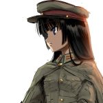  blue_eyes cape hat iinuma_toshinori long_hair meshi military military_uniform strike_witches uniform 