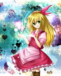  blonde_hair dress ellen green_eyes haruto28 hatarakimono heart long_hair touhou touhou_(pc-98) 