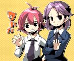  kajiki_yumi kanbara_satomi pink_hair purple_hair saki school_uniform tekin 