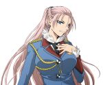  blue_eyes earrings kenji_t1710 long_hair military_uniform piercing pink_hair senjou_no_valkyria senjou_no_valkyria_2 uniform yuliana_eberhart 