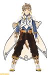  1boy boots brown_hair fujishima_kousuke gloves green_eyes namco official_art short_hair slay_(tales) smile solo sword tales_of_(series) tales_of_zestiria weapon 