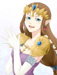  blue_eyes brown_hair earrings gloves jewelry long_hair nintendo pointy_ears princess_zelda saiba_(henrietta) shoulder_pads smile the_legend_of_zelda tiara twilight_princess 