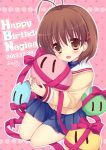  1girl brown_eyes brown_hair clannad dango_daikazoku furukawa_nagisa happy_birthday mana_(10221125) school_uniform short_hair 