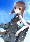  1girl bike_shorts blush bow_(weapon) brown_eyes brown_hair crossbow flat_chest headband headgear henet_hene kantai_collection looking_at_viewer personification pleated_skirt short_hair skirt smile solo taihou_(kantai_collection) weapon 