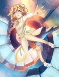  1girl blonde_hair blue_eyes falling highres kingdom_hearts namine sandals stairs teiruzukingudamu 