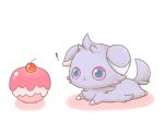  ! cherry espurr expressionless food fruit no_humans o_o pokemon pokemon_(creature) simple_background source_request uwaa white_background 