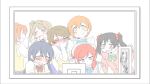  6+girls ^_^ artist_name artist_request background black_hair blonde_hair blue_eyes blush bow brown_hair closed_eyes embarrassed evil_smile hair_bow happy hoshizora_rin koizumi_hanayo korean kousaka_honoka long_hair love_live!_school_idol_project minami_kotori multiple_girls multiple_tails nishikino_maki o_o open_mouth ponytail purple_hair red_eyes school_uniform short_hair skirt smile sonoda_umi tail twintails yazawa_nico 