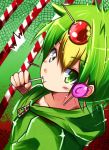  /\/\/\ 1boy candy green_eyes green_hair happy_tree_friends hua lollipop looking_at_viewer nutty short_hair solo striped 