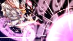  blue_eyes bow_(weapon) divinebuster12 goddess_madoka kaname_madoka lyrical_nanoha magic_circle mahou_shoujo_lyrical_nanoha mahou_shoujo_madoka_magica raising_heart starlight_breaker tagme takamachi_nanoha weapon wings yellow_eyes 