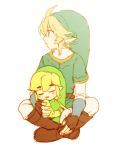  11kkr a_link_between_worlds blonde_hair blue_eyes dual_persona earrings gloves hat jewelry link nintendo pointy_ears saliva sleeping smile super_smash_bros. the_legend_of_zelda toon_link twilight_princess wind_waker 