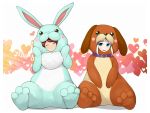  2girls aikatsu! animal_costume blush brown_hair bunny_costume closed_eyes collar dog_costume hitoto multiple_girls open_mouth shibuki_ran sitting smile sweatdrop toudou_yurika 