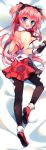  1girl absurdres blue_eyes blush dakimakura headphones highres huge_filesize microphone open_mouth pink_hair ribbon solo triangle! two_side_up 