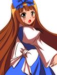  1girl blush bow brown_eyes brown_hair from_behind hair_bow honda_takaharu long_hair looking_back solo star_sapphire sweatdrop touhou very_long_hair 