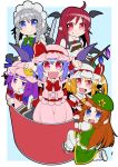  6+girls bat_wings black_gloves blonde_hair blue_dress blue_eyes blue_hair book bow braid brown_hair bucket carrying chibi chinese_clothes crescent dress eichi_yuu fang fangs flandre_scarlet flat_gaze gloves hair_ribbon head_wings hong_meiling in_bucket in_container izayoi_sakuya knife koakuma looking_at_viewer maid maid_headdress mob_cap multiple_girls open_mouth pants patchouli_knowledge pink_dress pink_eyes pointy_ears purple_hair red_dress red_eyes redhead remilia_scarlet ribbon shirt silver_hair skirt skirt_set smile touhou tress_ribbon twin_braids violet_eyes wings wrist_cuffs 