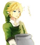  blonde_hair blue_eyes carrying earrings hat jewelry link lowres nintendo pointy_ears pot seoto skyward_sword smile the_legend_of_zelda 