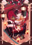  1boy black_hair cake candle cat christmas elaborate_frame food kitten levi_(shingeki_no_kyojin) reindeer_antlers shingeki_no_kyojin solo zwollowz 