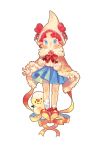  1girl bishoujo_senshi_sailor_moon blue_eyes bow capelet chibi_chibi coida double_bun drill_hair hood redhead ribbon shoes short_hair short_twintails skirt snowman socks solo twin_drills twintails 