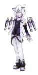  1boy add_(elsword) artist_request belt covered_eyes elsword gloves highres hoodie jacket male no_eyes official_art pants shirt shoes solo white_background white_hair 