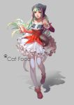  1girl cat_food_(vocaloid) copyright_name green_hair hatsune_miku highres hood lightofheaven long_hair pantyhose project_diva skirt solo vocaloid yellow_eyes 