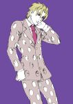  1boy alternate_costume blonde_hair chounorin formal jojo_no_kimyou_na_bouken necktie pannacotta_fugo solo suit 