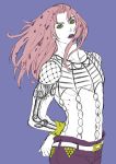  1boy chounorin diavolo jojo_no_kimyou_na_bouken lipstick long_hair makeup pink_hair solo yellow_eyes 