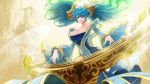  blue_hair breasts goomrrat gradient_hair highres instrument league_of_legends long_hair multicolored_hair solo sona_buvelle 