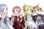  5girls aicky animal_ears asuna_(sao) asuna_(sao-alo) blonde_hair blue_eyes blue_hair braid brown_hair cat_ears detached_sleeves fairy female goblet green_eyes highres leafa lisbeth lisbeth_(sao-alo) long_hair minigirl multiple_girls pillow pina_(sao) pink_hair pointy_ears ponytail red_eyes short_hair silica silica_(sao-alo) sword_art_online thighhighs twin_braids twintails yui_(sao) yui_(sao-alo) yuuki_asuna 