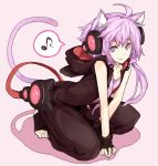  1girl animal_ears cat_ears cat_tail purple_hair solo tail toromera violet_eyes vocaloid yuzuki_yukari 