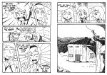  4girls al_bhed_eyes comic crying english hairband house layla_prismriver left-to-right_manga lunasa_prismriver lyrica_prismriver merlin_prismriver monochrome multiple_girls setz smile touhou tree 