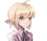  1girl ahoge blonde_hair blue_eyes fate/stay_night fate_(series) red-trio saber smile solo 
