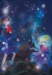  2girls blonde_hair brown_hair bubble capelet chain hair_over_one_eye kokonoha_mikage maribel_hearn multiple_girls no_hat ship short_hair standing touhou underwater usami_renko 