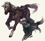  2others animal epona gabu_kichi horse link lowres nintendo no_humans the_legend_of_zelda twilight_princess wolf 