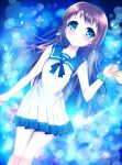  1girl akamomo blue_eyes brown_hair long_hair mukaido_manaka nagi_no_asukara sailor_dress school_uniform 