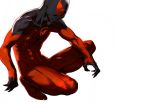  abs marvel muscle scarlet_spider shishio solo squatting 