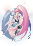  2girls aino_megumi arm_warmers black_legwear blue_eyes blue_hair boots crown cure_lovely cure_princess dress hair_ornament happinesscharge_precure! happy heart high_heels kantachi long_hair looking_at_viewer magical_girl multiple_girls open_mouth pink_eyes pink_hair ponytail precure puffy_sleeves shirayuki_hime shirt skirt smile thigh_boots thighhighs thighs twintails wrist_cuffs 