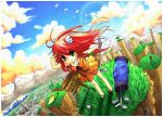  clouds dress flat_chest golf green_eyes long_hair purdoy25 red_hair redhead very_long_hair 