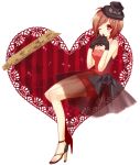  brown_hair gloves hat heart high_heels meiko mikippa red shoes short_hair smile solo top_hat veil vocaloid wink 