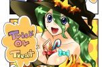  blue_eyes candy candy_bar candy_cane cleavage final_fantasy final_fantasy_vi green_hair halloween hanamo_daiou hat long_hair open_mouth tina_branford witch_hat 