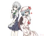  bad_id bespectacled glasses hat izayoi_sakuya remilia_scarlet short_hair touhou 