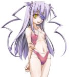  doll_joints eyepatch hair_ornament long_hair navel purple_hair rozen_maiden sasa_ichi smile ssss swimsuit twintails yellow_eyes 