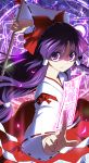  hakurei_reimu hakurei_reimu_(pc-98) ofuda purple_hair soukuu_kizuna touhou touhou_(pc-98) violet_eyes 