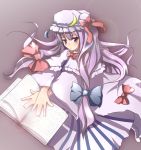  book crescent hat long_hair natsume_riu patchouli_knowledge purple_eyes purple_hair solo touhou violet_eyes 