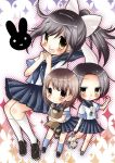  anegasaki_nene blush bunny cat chibi kobayakawa_rinko love_plus rabbit raccoon school_uniform serafuku takane_manaka takatou_ayumi 