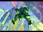  armored_core armored_core:_for_answer buildings flying mecha missiles smoke 