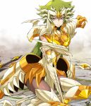  1girl arai_nobu armor blue_eyes female gallia_(saint_seiya_omega) green_hair long_hair looking_at_viewer pantyhose saint_seiya saint_seiya_omega solo very_long_hair 