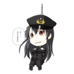  blush female_admiral_(kantai_collection) hat kantai_collection keychain long_hair naval_uniform niwatazumi tears 