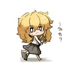  0_0 1girl blonde_hair braid broom chibi kirisame_marisa long_hair ribbon saku_(osake_love) sweat touhou 