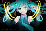  1girl aqua_eyes character_name detached_sleeves floating_hair green_hair hatsune_miku headset highres necktie smile solo twintails vocaloid 